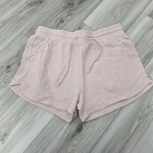 Women’s Lightweight Pink Cotton Gauze Shorts Sz L